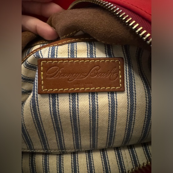 Dooney & Bourke Nylon Red Wayfarer Bag Tan Leather - Picture 9 of 13